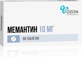 Мемантин, таблетки, покрытые пленочной оболочкой 10мг, 60 шт