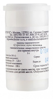 Стрихнос нукс вомика 30С, гранулы гомеопатические, 5г Стрихнос нукс вомика 30С, гранулы гомеопатические, 5г