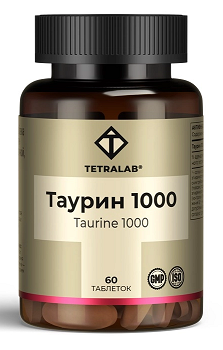 Tetralab (Тетралаб) Таурин 1000 Форте, таблетки, покрытые оболочкой 60шт БАД