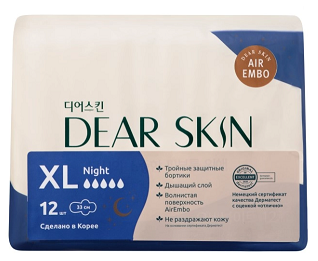 Dear skin (Диа Скин) air embo прокладки overnight 12 шт