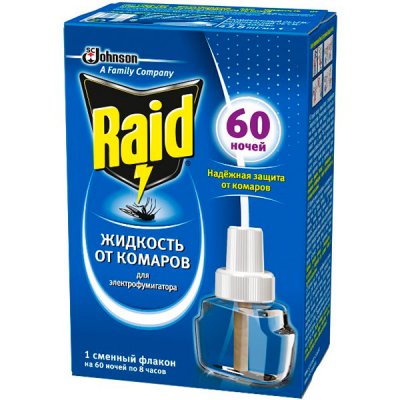 Купить рейд (raid) жидкость для фумигатора 60 ночей в Арзамасе