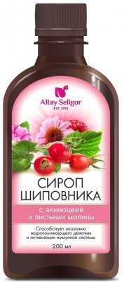 Купить altay seligor (алтай селигор) шиповника с эхинацеей и листьями малины от простуды, флакон 200мл в Арзамасе