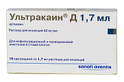 Купить ультракаин д, раствор для инъекций 40мг/мл, картридж 1,7мл 10шт в Арзамасе
