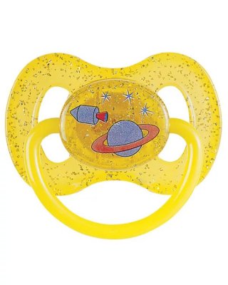 Купить canpol (канпол) пустышка круглая латексная 6-18 месяцев space желтая 1 шт в Арзамасе