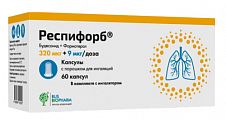 Купить респифорб, набор капсул с порошком для ингаляций, 320 мкг+9 мкг/доза, 60шт в Арзамасе