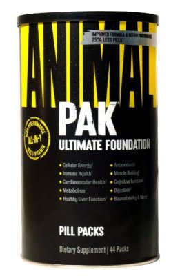 Купить энимал пак (animal pak) витаминно-минеральный комплекс таблетки, 8 таблеток в индивидуальном пакетике, 44 шт бад в Арзамасе