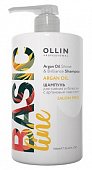 Купить ollin (оллин) базик лин шампунь для сияния и блеска с маслом арганы, 750мл в Арзамасе