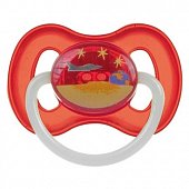 Купить canpol (канпол) пустышка круглая латексная 6-18 месяцев space красная 1шт в Арзамасе