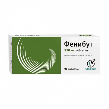Фенибут, таблетки 250мг, 20 шт