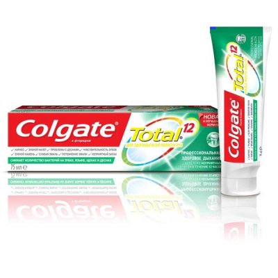 Купить колгейт (colgate) зубная паста total 12 pro-здоровое дыхание, 75 мл (колгейт палмолив, мексика) в Арзамасе