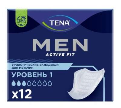 Купить tena (тена) прокладки, men active fit уровень 1, 12 шт в Арзамасе