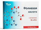 Купить фолиевая кислота с витамином в12, в6, таблетки 50 шт бад в Арзамасе
