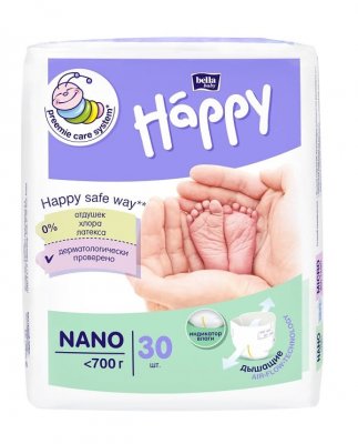 Купить bella baby happy (белла) подгузники для недоношенных детей размер нано до 700г 30 шт в Арзамасе
