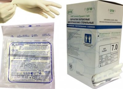 Купить перчатки sfm хирургические стерильные латексные опудренные текстурир размер 7, 50 пар в Арзамасе