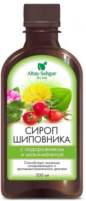 Купить altay seligor (алтай селигор) шиповника с подорожником и мать-и-мачехой от кашля, флакон 200мл в Арзамасе