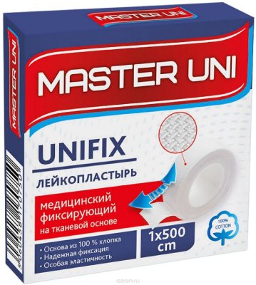 Купить пластырь master uni (мастер-юни) медицинский фиксирующий тканевая основа 1см х 5м в Арзамасе