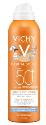 Купить vichy capital soleil (виши) спрей-вуаль детский анти-песок для лица и тела 200мл spf50 в Арзамасе