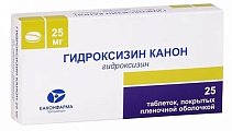 Купить гидроксизин-канон, таблетки, покрытые пленочной оболочкой 25мг, 25шт в Арзамасе