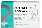 Купить фолат 400 мкг грин сайд (green side), таблетки массой 230 мг, 60 шт бад в Арзамасе