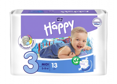 Купить bella baby happy (белла) подгузники 3 миди 5-9кг 13 шт в Арзамасе
