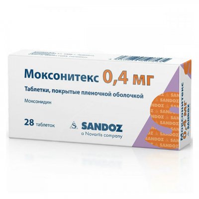 Купить моксонитекс, таблетки, покрытые пленочной оболочкой 0,4мг, 28 шт в Арзамасе