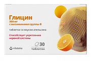 Купить глицин с витаминами в витатека, таблетки для рассасывания со вкусом апельсина 30шт бад в Арзамасе