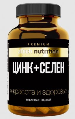 Купить atech nutrition premium (атех нутришн премиум) цинк+селен, капсулы 500мг 60 шт. бад в Арзамасе