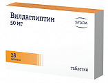 Купить вилдаглиптин, таблетки 50мг, 28шт в Арзамасе