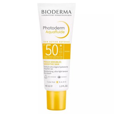 Купить bioderma photoderm (биодерма фотодерм) аквафлюид для лица и шеи 40мл spf50+ в Арзамасе