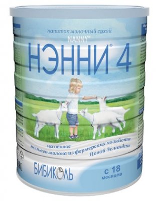 Купить нэнни 4 смесь на основе натурального козьего молока с пребиотиками с 18 месяцев, 800г в Арзамасе