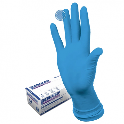 Купить перчатки dermagrip high risk powder free, сверхпрочные синие, размер l, 50 шт в Арзамасе
