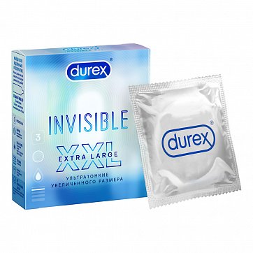 Durex (Дюрекс) презервативы Invisible XXL, 3 шт