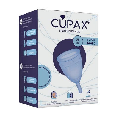 Купить капакс (cupax) чаша менструальная силиконовая супер 28мл голубая, 1 шт в Арзамасе