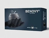 Купить перчатки benovy смотровые нитриловые нестерильные неопудрен текстурир с однократной хлорацией размер m 50 пар, черные в Арзамасе