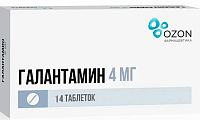 Купить галантамин, таблетки, покрытые пленочной оболочкой 4мг, 14 шт в Арзамасе