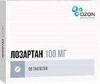 Купить лозартан, таблетки, покрытые пленочной оболочкой 100мг, 90 шт в Арзамасе
