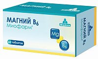 Купить магний в6-миофарм, таблетки 750мг, 60 шт бад в Арзамасе