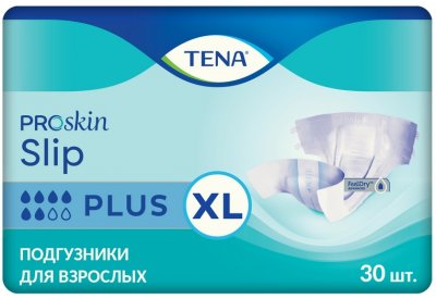 Купить tena (тена) подгузники, proskin slip plus размер xl, 30 шт в Арзамасе