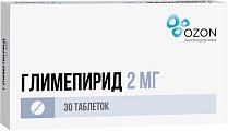 Купить глимепирид-озон, таблетки 2мг, 30 шт в Арзамасе