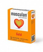 Купить masculan (маскулан) презервативы золотого цвета gold 3 шт в Арзамасе