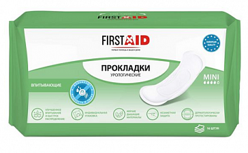 Прокладки урологические для женщин Mini First Aid (Ферстэйд), 16шт Прокладки урологические для женщин Mini First Aid (Ферстэйд), 16шт