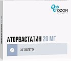 Купить аторвастатин, таблетки, покрытые пленочной оболочкой 20мг, 30 шт в Арзамасе