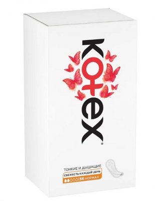 Купить kotex (котекс) прокладки ежедневные нормал 56шт в Арзамасе