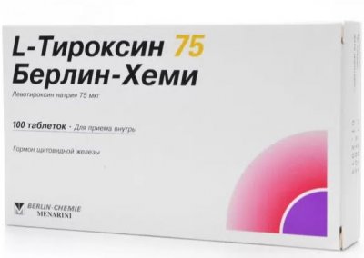 Купить l-тироксин 75 берлин-хеми, таблетки 75мкг, 100 шт в Арзамасе