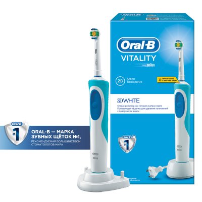 Купить орал-би (oral-b) электрическая зубная щетка vitality d12.513 3d white белый в подарочной упаковке (о в Арзамасе