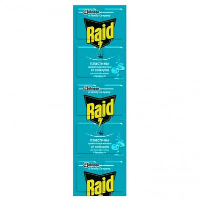 Купить рейд (raid) пластины от комаров эвкалипт, 10 шт в Арзамасе