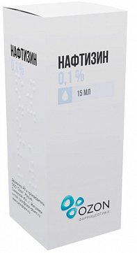 Нафтизин, капли назальные 0,1%, флакон-капельница 15мл