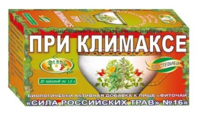 Купить фиточай сила российских трав №16 при климаксе, фильтр-пакеты 1,5г, 20 шт бад в Арзамасе