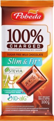 Купить charged (чаржед) slim&fit шоколад молочный без сахара, 100г в Арзамасе