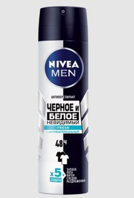 Купить nivea (нивея) для мужчин дезодорант спрей невидимый черное, белое fresh, 150мл в Арзамасе
